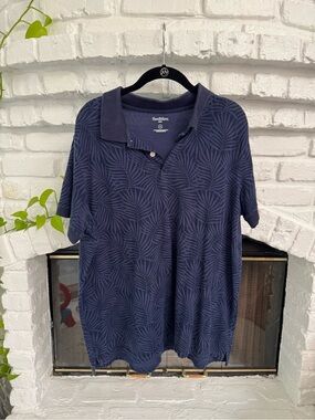 Goodfellow & Co Navy Leaf-Print Polo